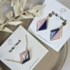 Oorbellen 'Saar Blauw-Roze'