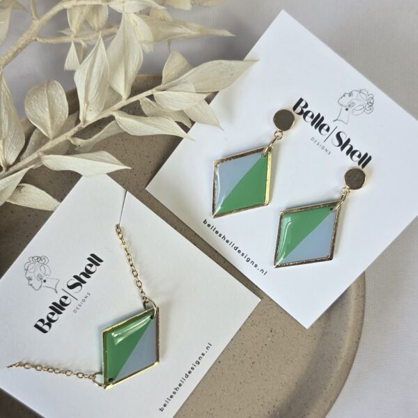 Oorbellen 'Saar Groen-Blauw'