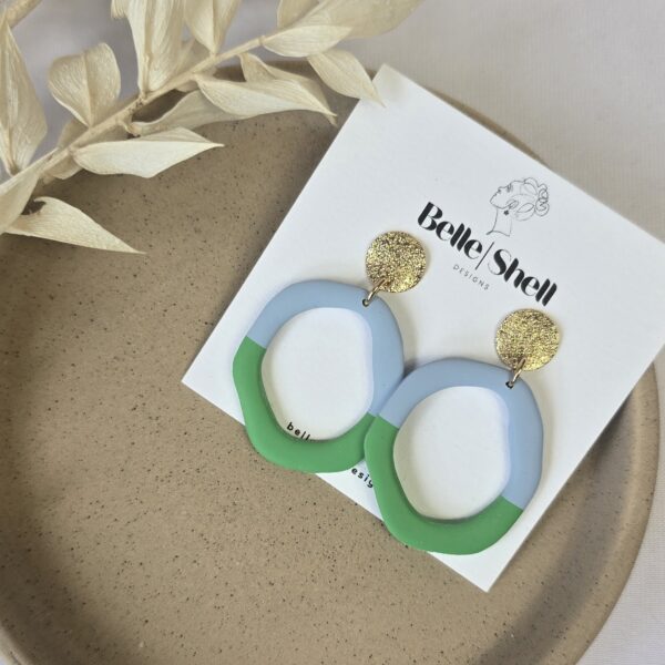 Oorbellen 'Joyce Groen-Blauw'