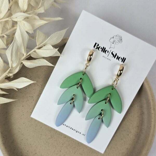 Oorbellen 'Kelly Groen-Blauw'