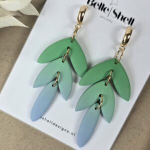 Oorbellen 'Kelly Groen-Blauw'