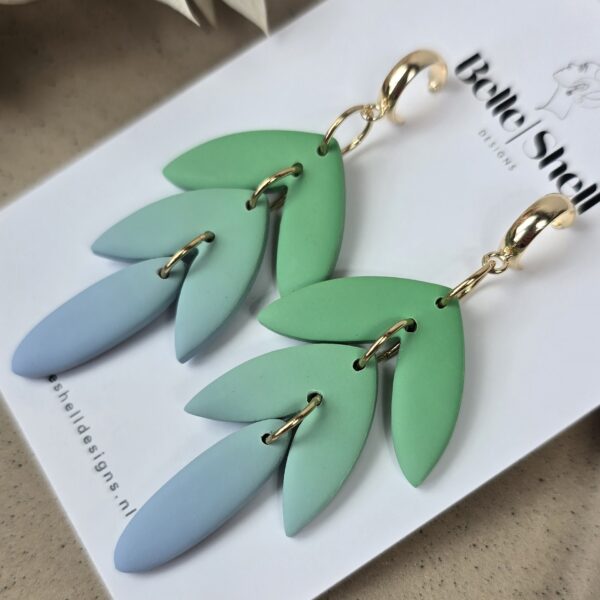 Oorbellen 'Kelly Groen-Blauw'