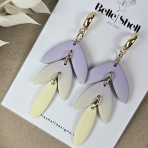Oorbellen 'Kelly Lila-Geel'