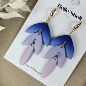 Oorbellen 'Kelly Blauw-Roze'