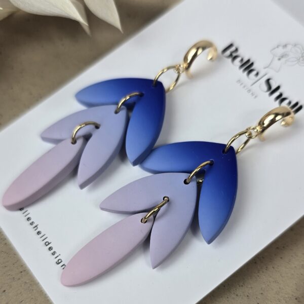 Oorbellen 'Kelly Blauw-Roze'