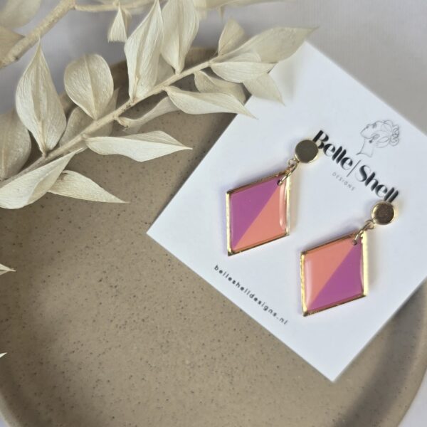 Oorbellen 'Saar Roze-Oranje'
