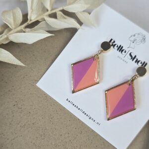 Oorbellen 'Saar Roze-Oranje'