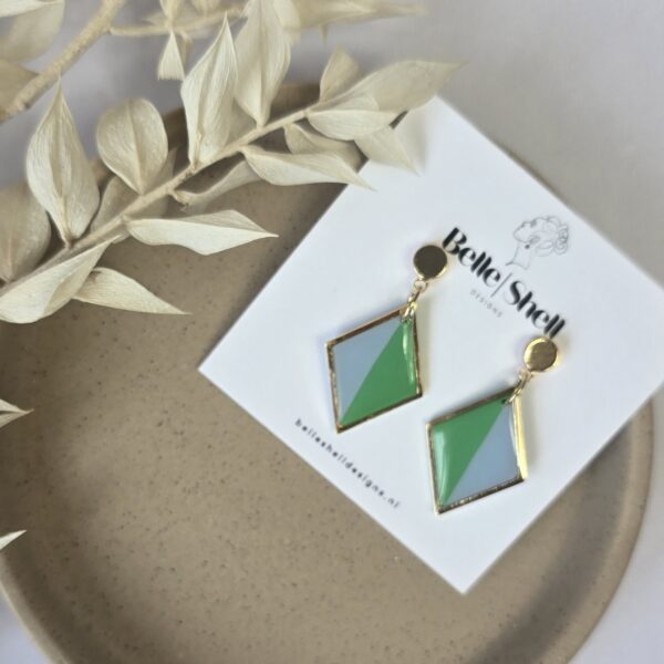 Oorbellen 'Saar Groen-Blauw'