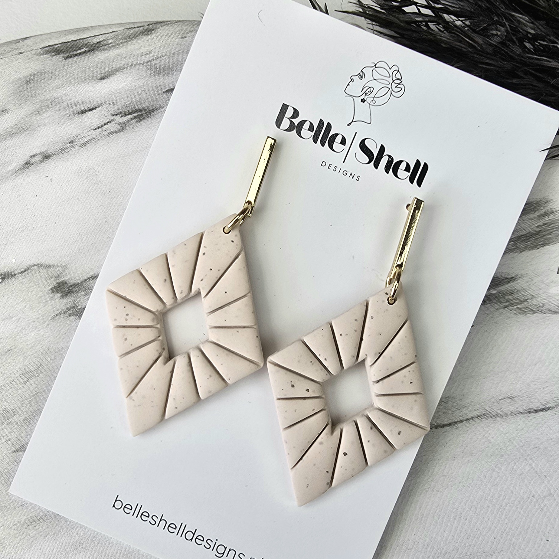 Handgemaakte unieke oorbellen Jenny Natural 1 Oorbellen 'Jenny Natural'