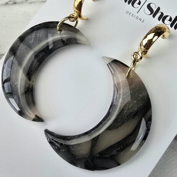 Handgemaakte unieke oorbellen Marble Moon 6 Oorbellen 'Marble Moon'