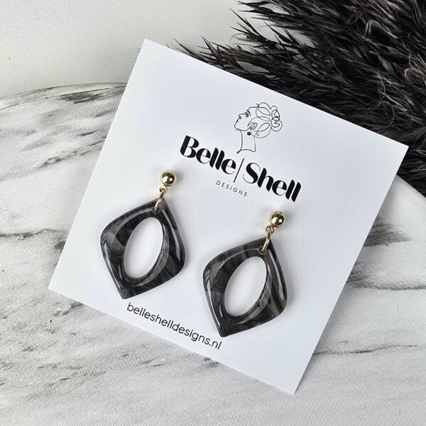 Handgemaakte unieke oorbellen Mona Marble 1 Oorbellen 'Mona Marble'