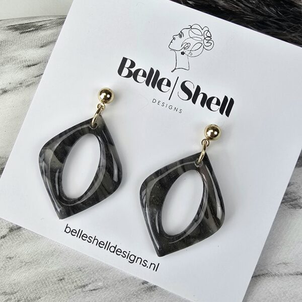 Handgemaakte unieke oorbellen Mona Marble 2 Oorbellen 'Mona Marble'