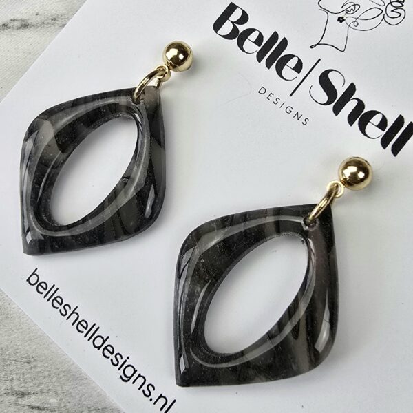 Handgemaakte unieke oorbellen Mona Marble 3 Oorbellen 'Mona Marble'