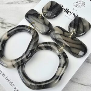 Handgemaakte unieke oorbellen Ophelia Marble 3 Oorbellen 'Ophelia Marble'