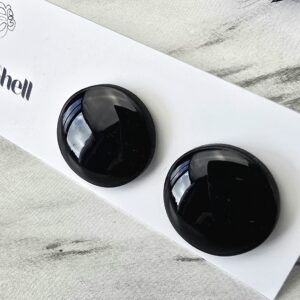 Oorbellen 'Studs Zwart Glossy'