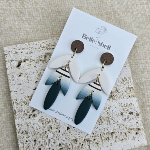 Handgemaakte oorbellen Uniek Kelly Teal mat 1(1) Oorbellen 'Kelly Teal Mat'