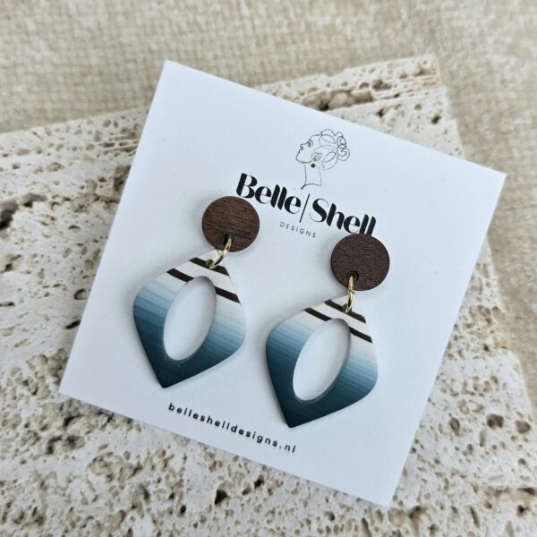 Handgemaakte oorbellen Uniek Mona Teal 1(1) Oorbellen 'Mona Teal'