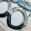 Handgemaakte oorbellen Uniek Ophelia Teal Glossy 3(1) Oorbellen 'Ophelia Teal Glossy'