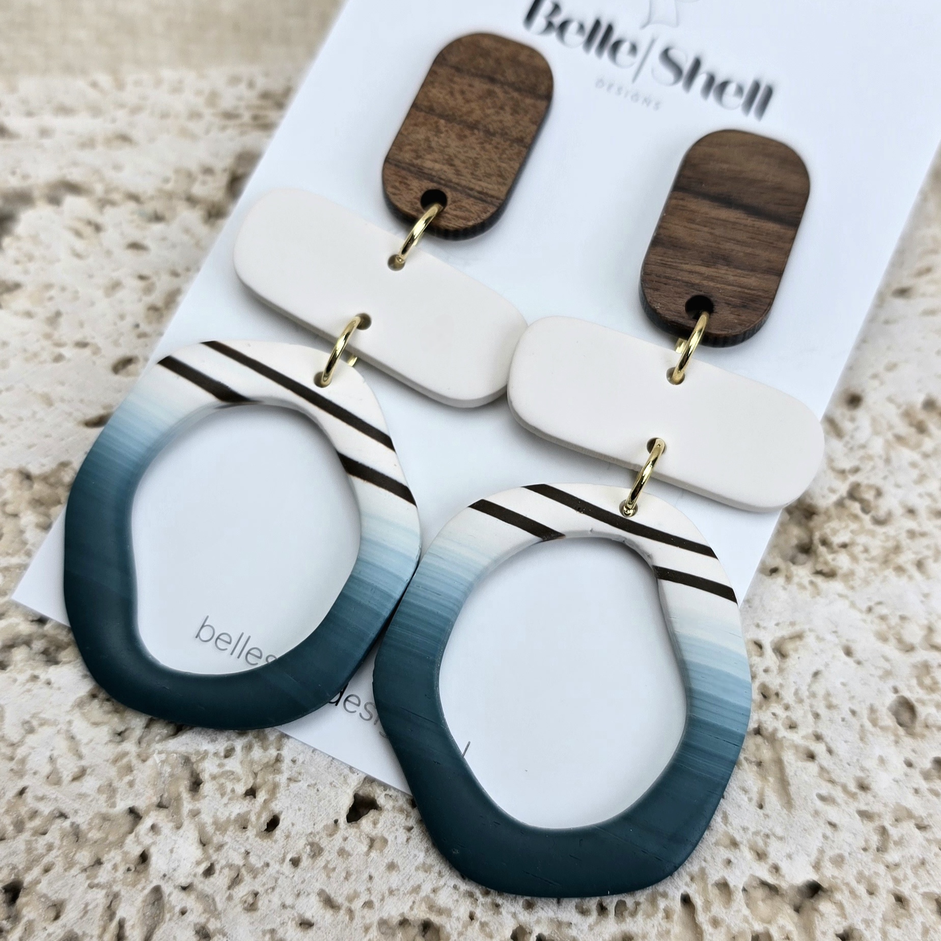 Oorbellen 'Ophelia Teal Mat'