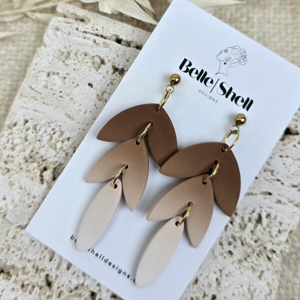 Handgemaakte oorbellen Earth Tones Kelly Bruin 1.1 Oorbellen 'Kelly Bruin'