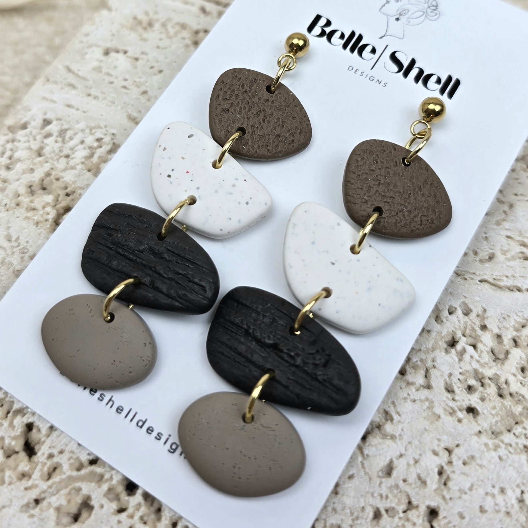 Handgemaakte oorbellen Earth Tones Mira Mocha 1.2 Oorbellen 'Mira Mocha'