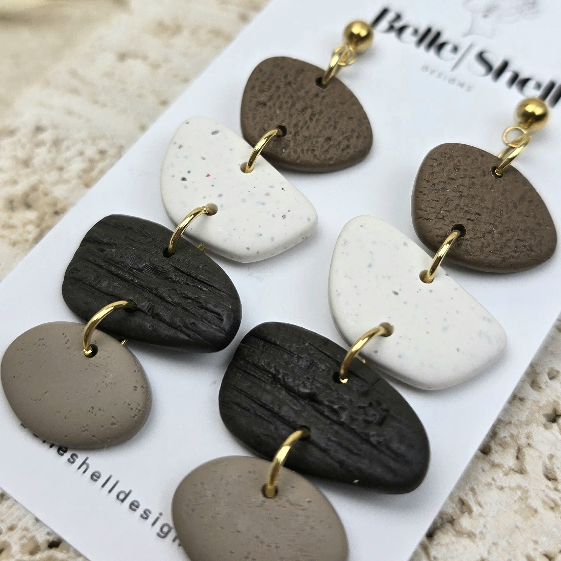 Handgemaakte oorbellen Earth Tones Mira Mocha 1.3 Oorbellen 'Mira Mocha'