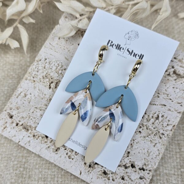 Oorbellen 'Kelly Blue Leaves'