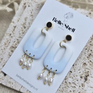 Oorbellen 'Pearl Pale Blue'