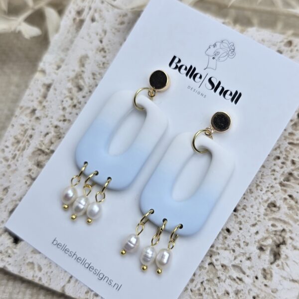 Oorbellen 'Pearl Pale Blue'